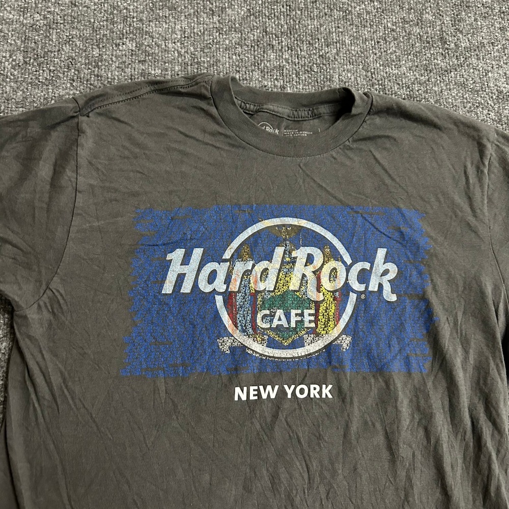 Hard Rock Cafe T-Shirt Mens Size M Gray New York Graphic Cotton Short Sleeve - Picture 2 of 7